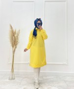 Şahane Tesettür Tunik Sarı  Sarı