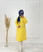 Şahane Tesettür Tunik Sarı  Sarı