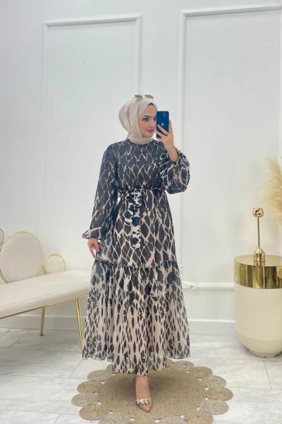 Bahar Tesettür Elbise Siyah