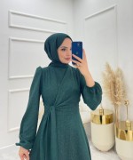 Yaren Tesettür Elbise  Zümrüt