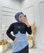 Alin Tesettür Takım Siyah Siyah