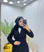 Prenses Tesettür Kaban Siyah  Siyah
