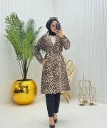 Leopar Desenli Tesettür Kaban  Leopar