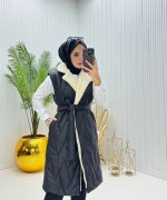 Sevil Kapitone Yelek Siyah  Siyah