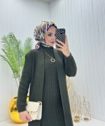 Eda Tesettür Takım Haki Yeşili  Haki