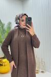 Eda Tesettür Takım Kahverengi