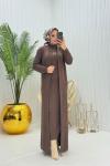 Eda Tesettür Takım Kahverengi