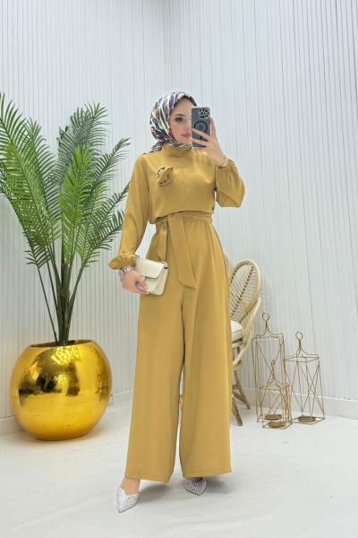 Akasya Tesettür Tulum Hardal