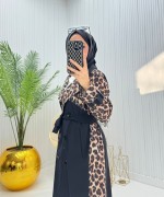 Leopar Tesettür Trenç Siyah  Siyah