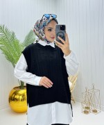 Cemre Tesettür Takım Siyah Siyah