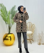 Leopar Tesettür Hırka  Leopar