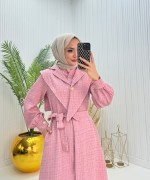 Alisa Tesettür Ferace Pembe  Pembe