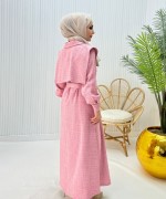 Alisa Tesettür Ferace Pembe  Pembe