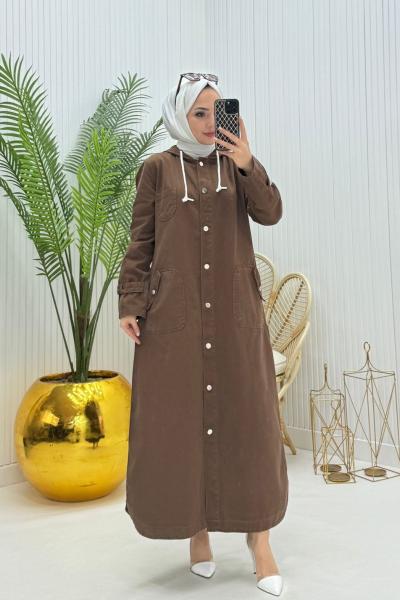 Mahinur Tesettür Kot Kap Kahverengi