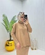 Zehra Tesettür Elbise Vizon Vizon