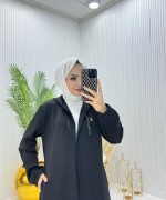 Büyük Beden Tesettür Ferace Siyah Siyah