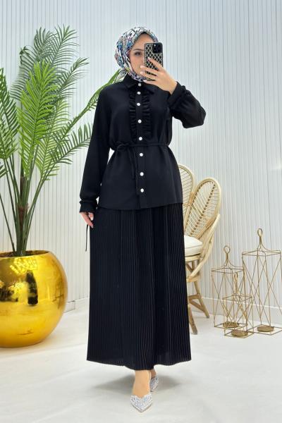 Cevher Tesettür Takım Siyah