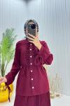 Cevher Tesettür Takım Bordo