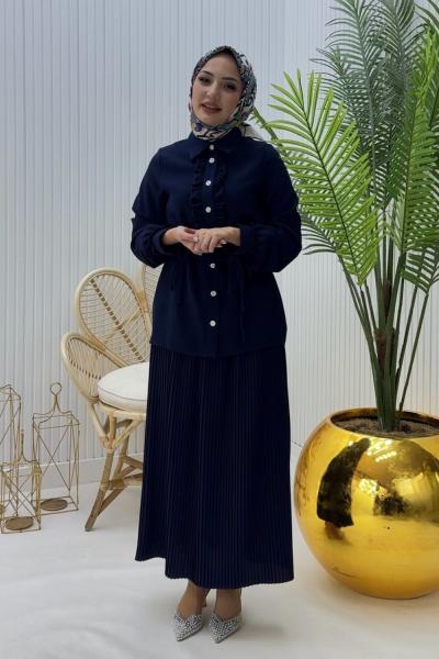 Cevher Tesettür Takım Lacivert