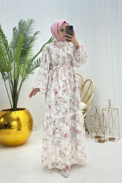 Lavin Tesettür Elbise Gül