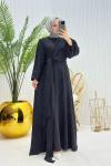 Pırıltı Tesettür Elbise Siyah