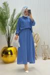 Papatya Tesettür Takım Mavi