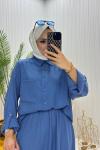 Papatya Tesettür Takım Mavi
