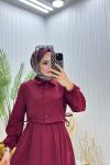 Eylül Tesettür Elbise Bordo
