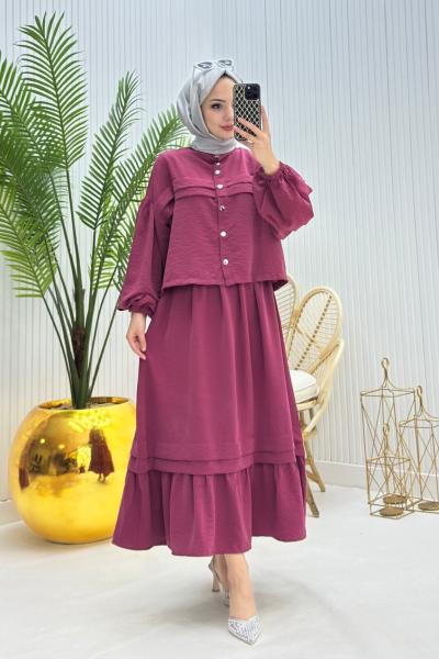 Harika Tesettür Takım Mürdüm