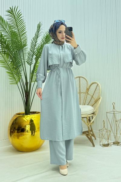 Aqua Tesettür Takım Gri