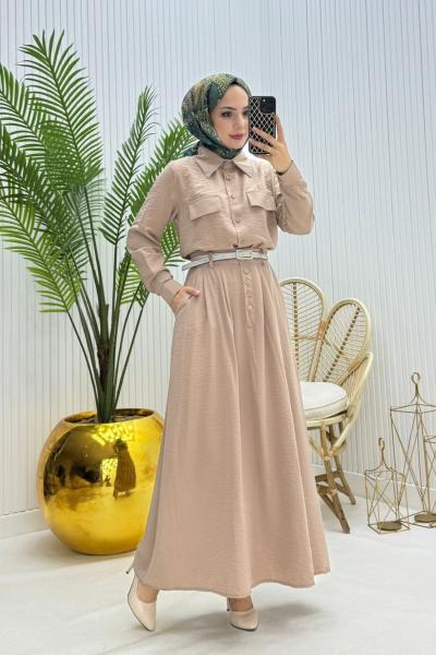 Nişantaşı Tesettür Takım Vizon