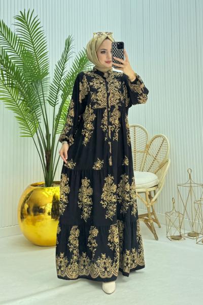 Hilal Tesettür Elbise Siyah