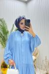 Pinky Tesettür Elbise Mavi