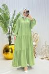 Pinky Tesettür Elbise Yeşil