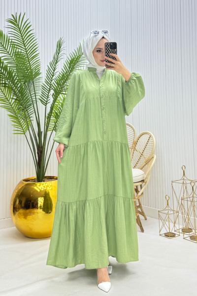 Pinky Tesettür Elbise Yeşil
