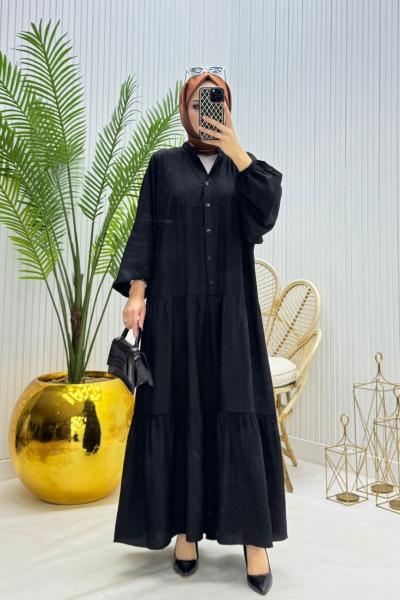 Pinky Tesettür Elbise Siyah