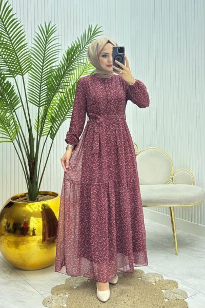 Meryy Tesettür Elbise Gül