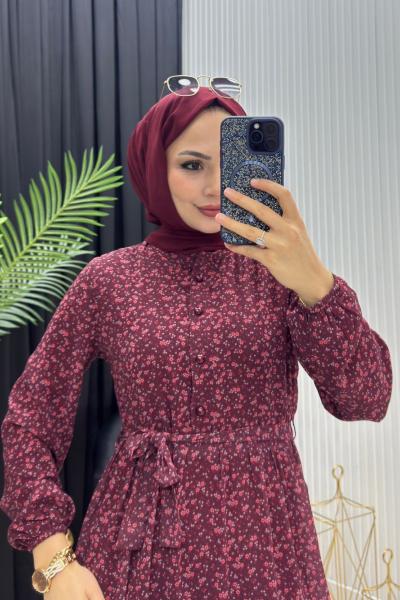 Meryy Tesettür Elbise Gül