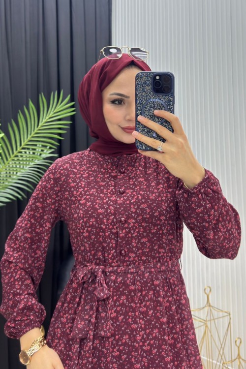 Meryy Tesettür Elbise Gül