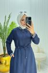 Ribanalı Tesettür Takım Lacivert
