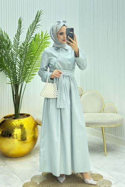 Duha Tesettür Elbise Mint