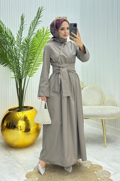 Duha Tesettür Elbise Toprak