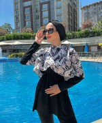 Tesettür Mayo Siyah Beyaz Siyah Beyaz