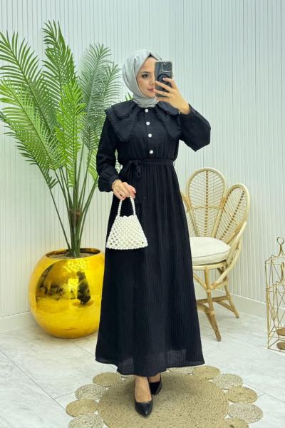Rana Tesettür Elbise Siyah