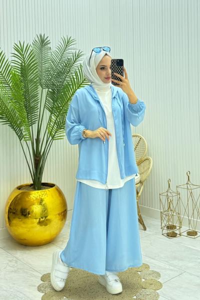 Yıldız Tesettür Takım Mavi