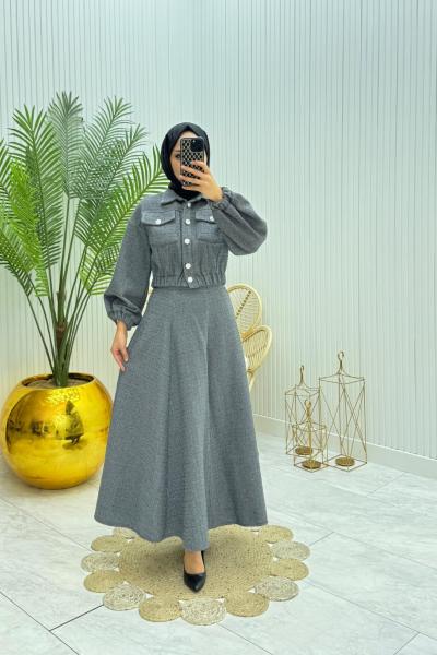Hira Tesettür Takım Antrasit