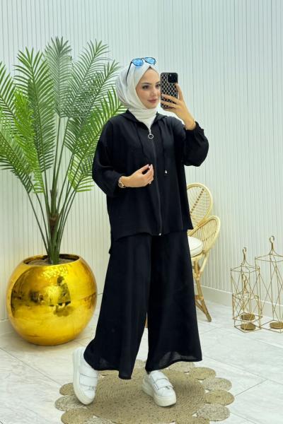 Yıldız Tesettür Takım Siyah