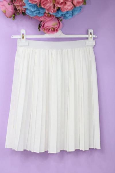 Piliseli Etek İçlik Beyaz