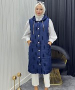Püskül Detay Yelek Lacivert  Lacivert