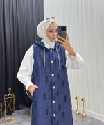 Püskül Detay Yelek Lacivert  Lacivert